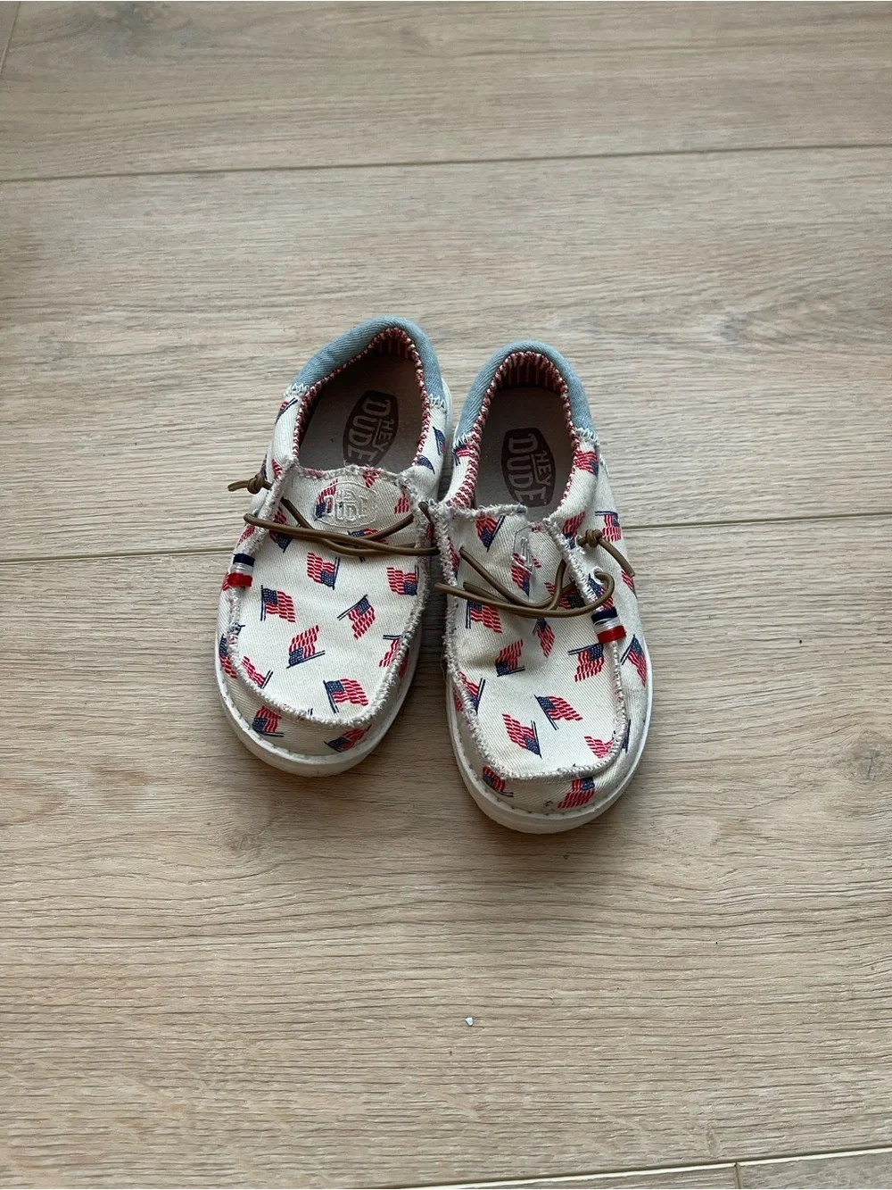 Hey Dude Kids with Red & Blue Flag Print